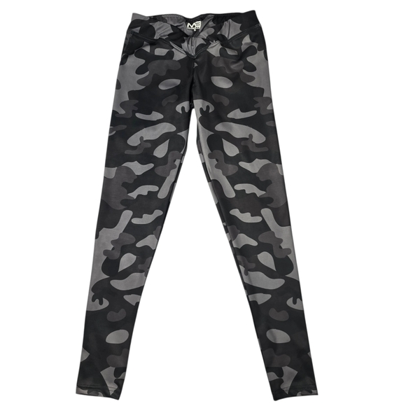 Mini Beast Pants - Mini Beast V Front Gray Camo Workout Leggings